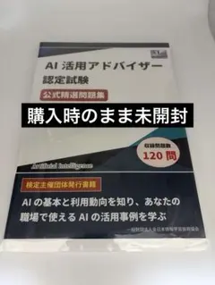 【美品】AI活用アドバイザー認定試験 公式問題集✨短期合格対策／今話題の資格