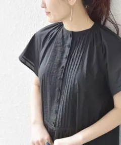 SHIPS〈手洗い可能〉コットンローン ピンタック ワンピース