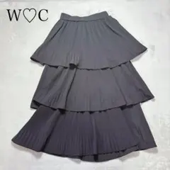 W♡C ダブルシー プリーツティアードスカート ブラック フリル 黒 フリーのサムネイル