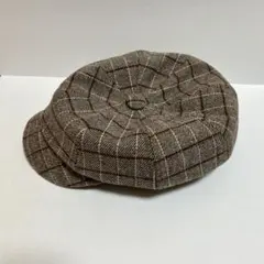 ブラウン系チェック柄キャスケット