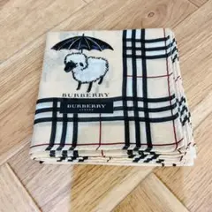 【新品未使用】BURBERRY チェック柄ハンカチ ひつじ　ノバチェック