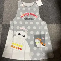 新品 ベイマックス エプロン ドット柄 猫ポケットのサムネイル
