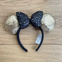 ディズニーランド パリ ミニーちゃん カチューシャ スパンコール ゴールド
