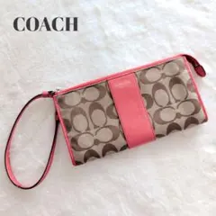 COACH シグネチャー リストレット付き財布 - メルカリ