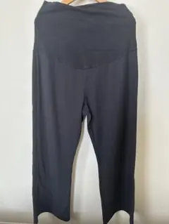 黒 リブ編み マタニティパンツ Mサイズ