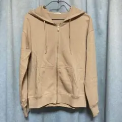 ジップアップ パーカー ベージュ 長袖