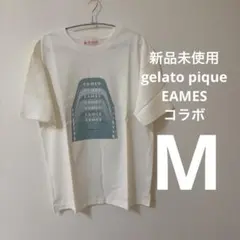 ジェラピケ　イームズコラボ　ホワイト Tシャツ　ワンポイントTシャツ　EAMESのサムネイル