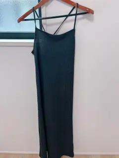 バックリボンジャガードフレアキャミワンピース