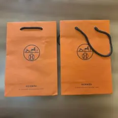 HERMES エルメス　オレンジ ショップ袋 2枚セット　バラ売り可