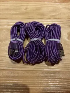 ★iPhone 充電器 紫★3m 3本セット