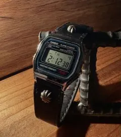 CASIO A158WEA-9JHレザーベルトカスタム チプカシ クロムエクセル