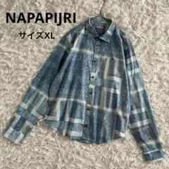 ナパピリ　NAPAPIJRI 長袖シャツ　ペイズリー柄　総柄　XL 大きいサイズのサムネイル