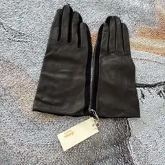 ブラック 羊革 手袋 21cm