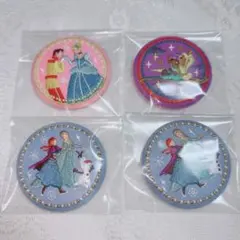 ディズニー シンデレラ アラジン アナと雪の女王 刺繍缶バッジ