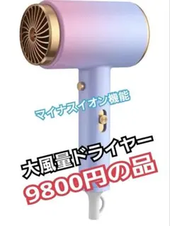 ドライヤー 大風量 速乾 静音 超軽量 マイナスイオン 3段階風量