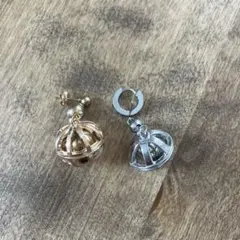 片耳用ピアス ゴールド シルバー 球体デザイン