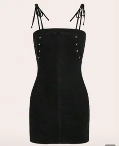 キャミソールワンピース　ショート丈　デニム　ブラック　黒　xsサイズ