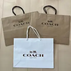 コーチ ショッパー　ショップ袋 紙袋　　横長　大3枚セット