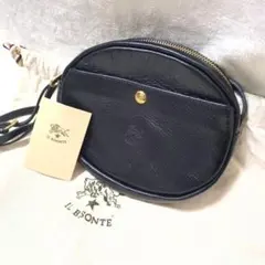 美品 IL BISONTE ショルダーバッグ クロスボディ レザー ブラック