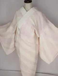 美品！淡い藤色＊居敷当て＆正絹半衿付き＊無双＊長襦袢＊１３２ｃｍ＊TN２