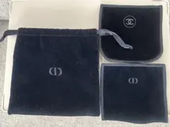 【3点セット】ディオール&シャネル ベルベット 巾着&アイシャドウケース