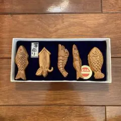 屋久杉 木製箸置き 5個セット さかな型