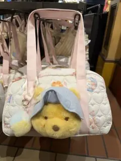 上海ディズニー くまのプーさん プーさんキルティング 肩掛けバッグ 