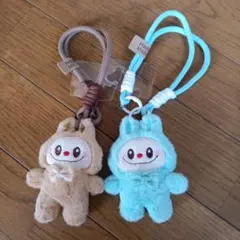 Labubu ぬいぐるみ キーホルダー ラブブ 携帯ストラップ2個セット
