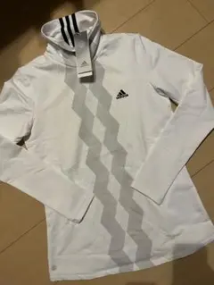 新品　アディダス　adidas ゴルフ　モックネック　M 白 裏起毛
