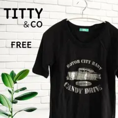 titty&co.　ブラック プリントTシャツ 半袖　【FREE】のサムネイル