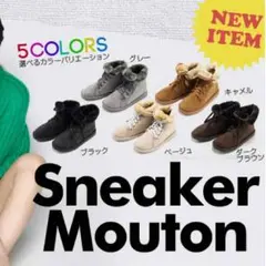 新品 スニーカー風レースアップムートンブーツ全5色 送料無料！