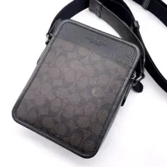 【美品】COACH ショルダーバッグ レザー PVC シグネチャー 斜めがけ