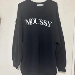 MOUSSY ロゴ入り 黒 オーバーサイズセーター MOUSSY ニット セーター 「ブラックZOZO限定カラー」GLITTER
