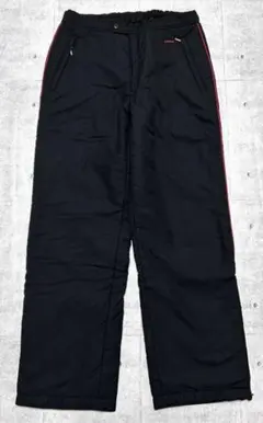 美品 90s アディダス デサント 中綿 ナイロンパンツ 裾ジッパー ブラック