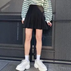 WEGO ウィゴー ブラック プリーツ ミニスカート 韓国ファッション