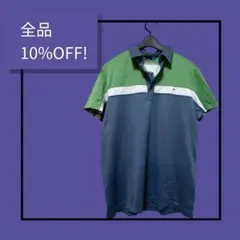 J.LINDEBERG ポロシャツ Mサイズ ネイビー/グリーン
