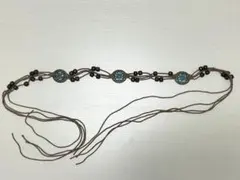 ビーズ装飾レザー製ベルト&スカーフのサムネイル