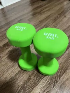 UMI 3KG グリーンダンベル 2個セット