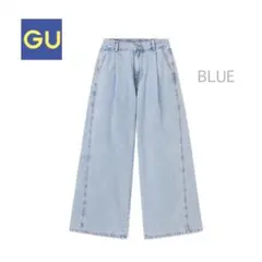 GU GIRLSガールズ ライトデニムサイドラインパンツJR
