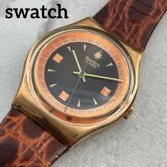 【ジャンク品】Swatch スウォッチ クォーツ ラウンド ゴールド オレンジ