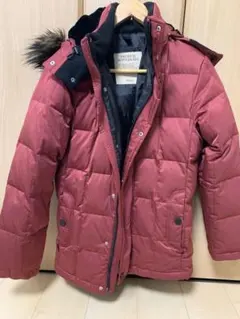 メンズ　ダウンジャケット Sサイズ　ユニクロ　ファー付きフード　赤　レッド