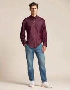 バーガンディ シャツ