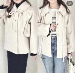 しまむら　nownow ブークレハートボタンコート