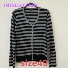 【美品】INTELLECTIONストライプ カーディガン 40のサムネイル