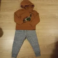 GLOBAL WORK 恐竜プリント トレーナー・パンツセット M/S