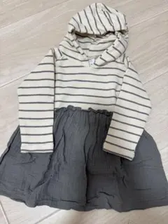 ZARA フード付きストライプワンピース 12-18ヶ月