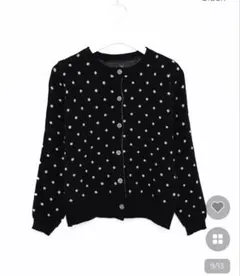 ブラック ドット柄 カーディガン nugu