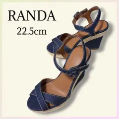 【新品】RANDA サンダル　デニム　ストラップ ウェッジソール　22.5cmのサムネイル