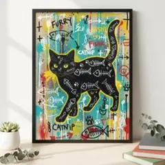 A4 猫のポスター　北欧　インテリア　モダン　ポップアート　ストリート