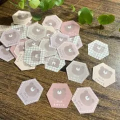 No.46 くすみカラー 六角形 ほんの気持ちシール⭐︎サンキューシール